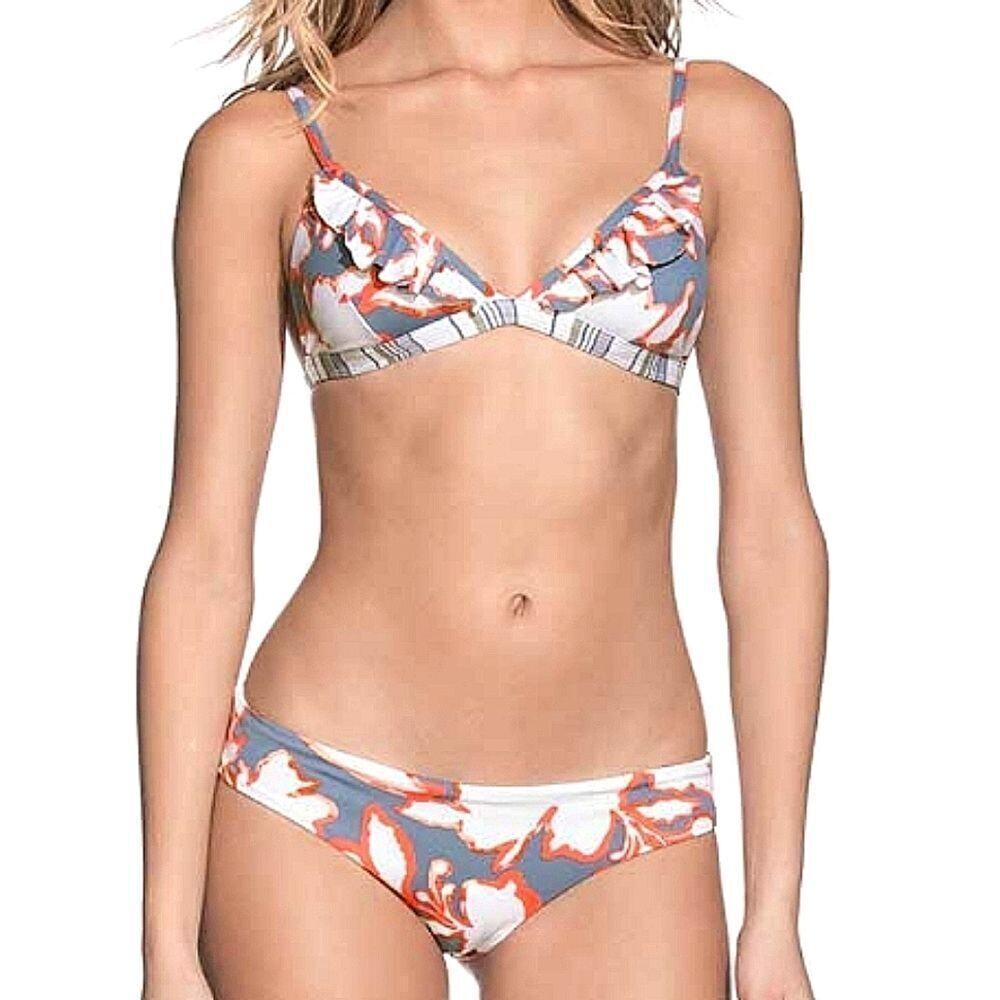 Maaji Paper Flower Delight White reversible geometric 2 piece bikini set large